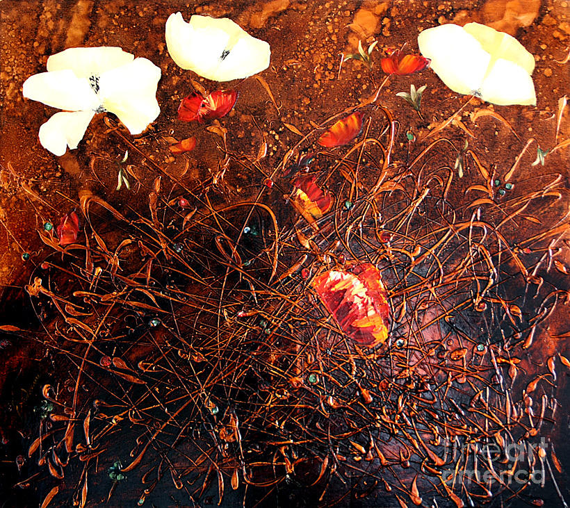 Flower Painting - Poppys V by Nelu Gradeanu