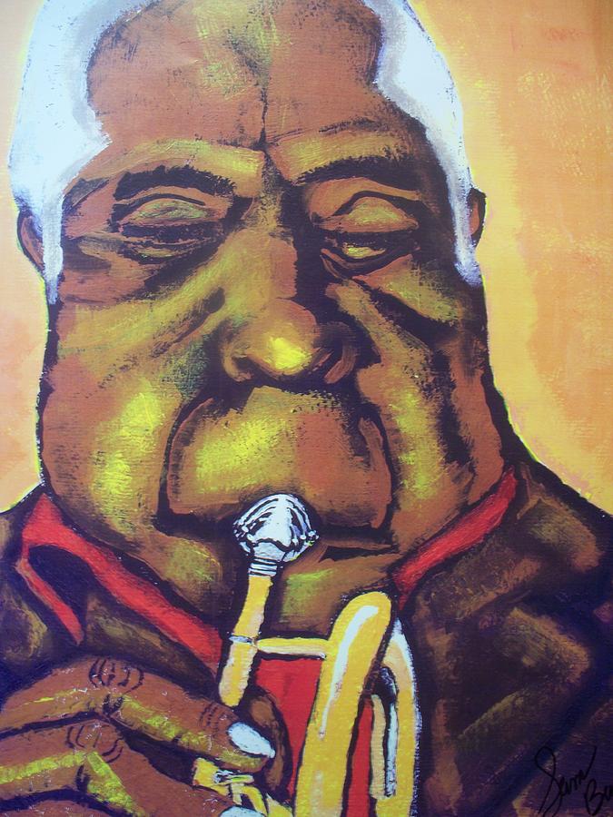 Jazz Player Painting - Pops Getting Ready by Samuel Banks