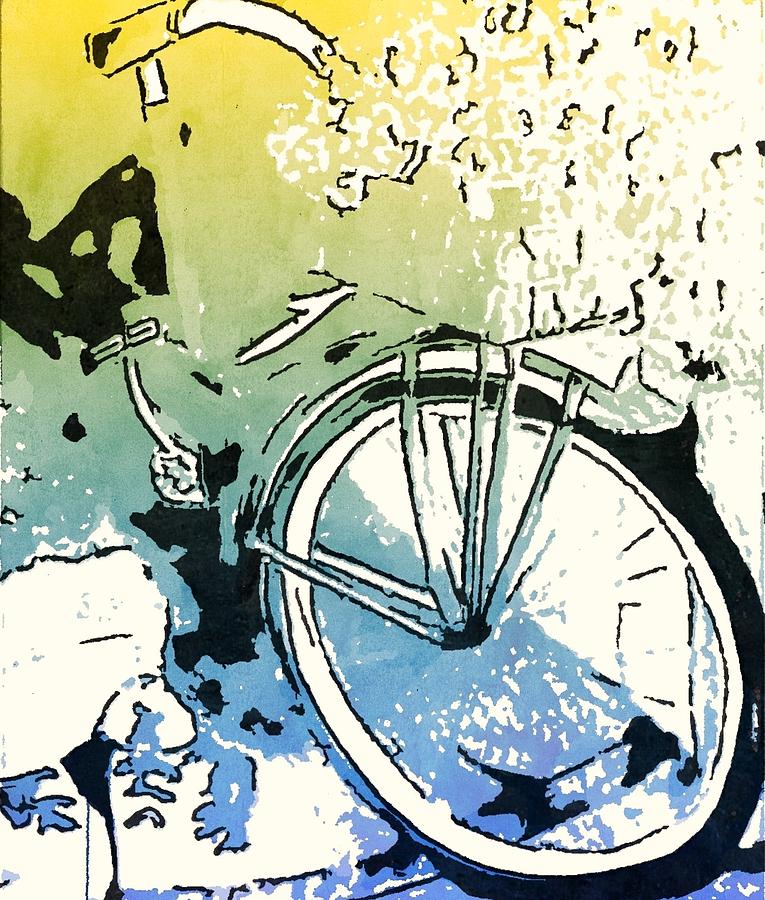 POPSI Backdoor Bike Painting by Joan Zepf
