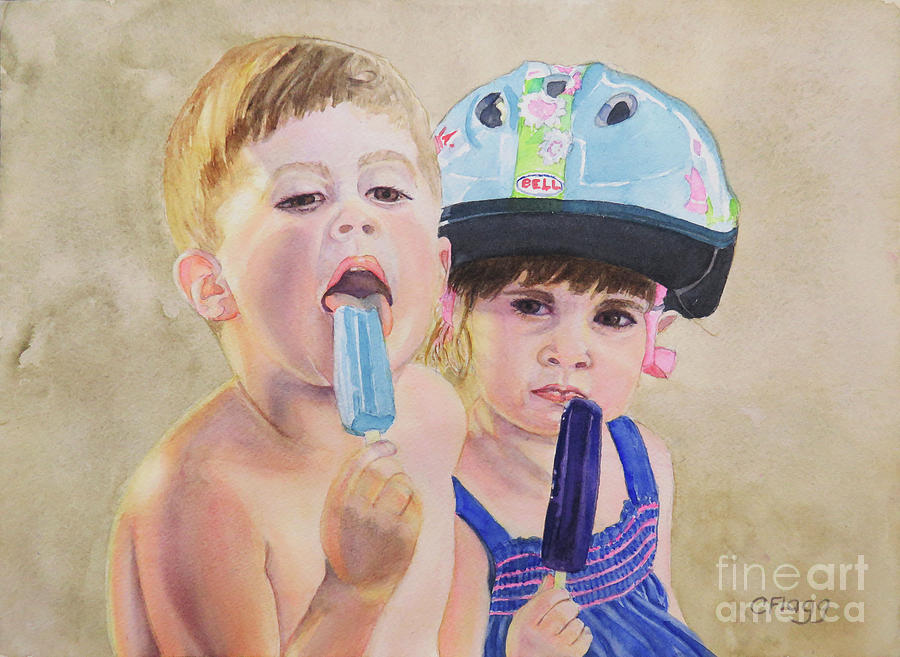 Popsicles Painting by Carol Flagg