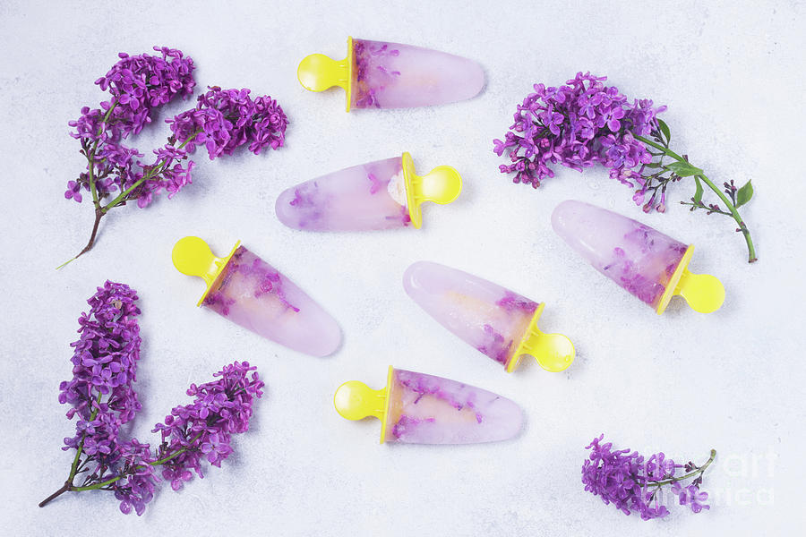 Popsicles with Lilac Flowers Photograph by Anastasy Yarmolovich