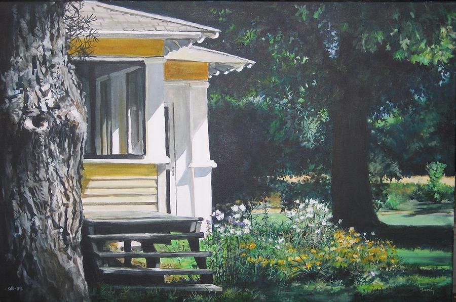 Farmhouse Painting - Porch By The Road by William Brody