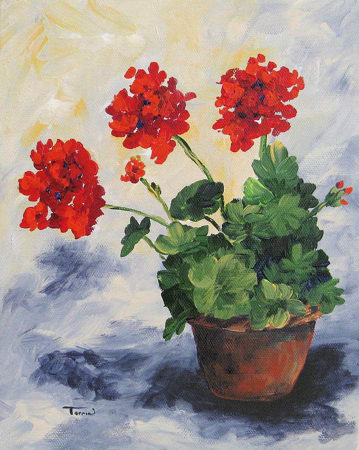 Porch Geraniums Painting by Torrie Smiley