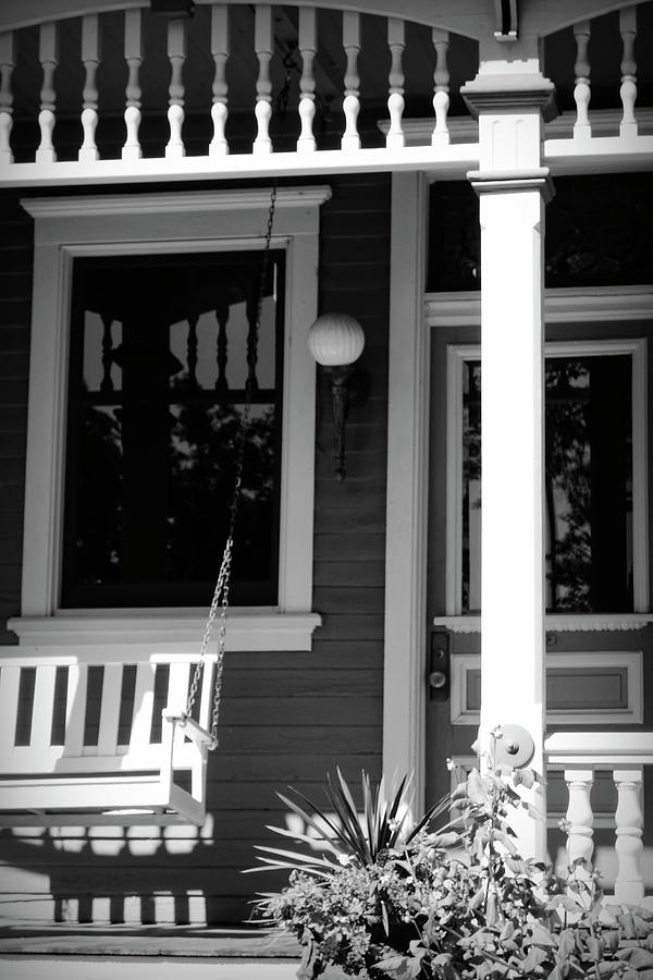 Porch In Black And White Photograph by Ann Powell