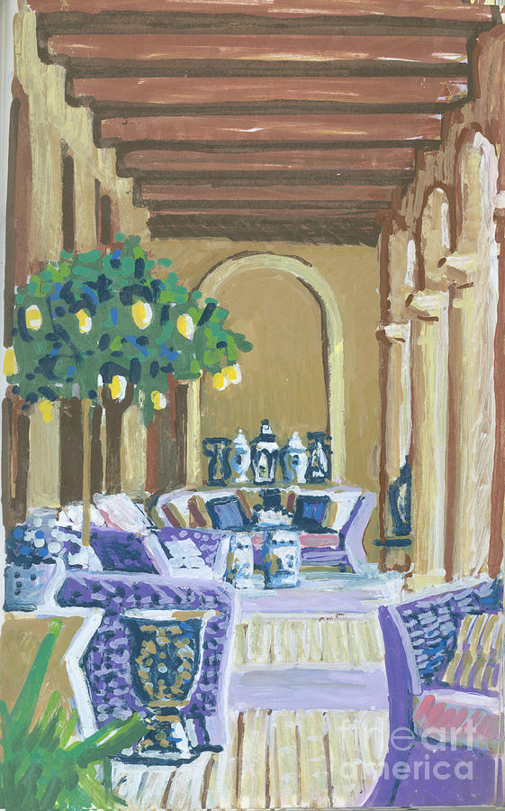 Porch Room with Blue Jars Painting by Candace Lovely