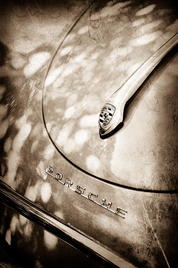Porsche 1600 Super Hood Emblem -0324s Photograph by Jill Reger