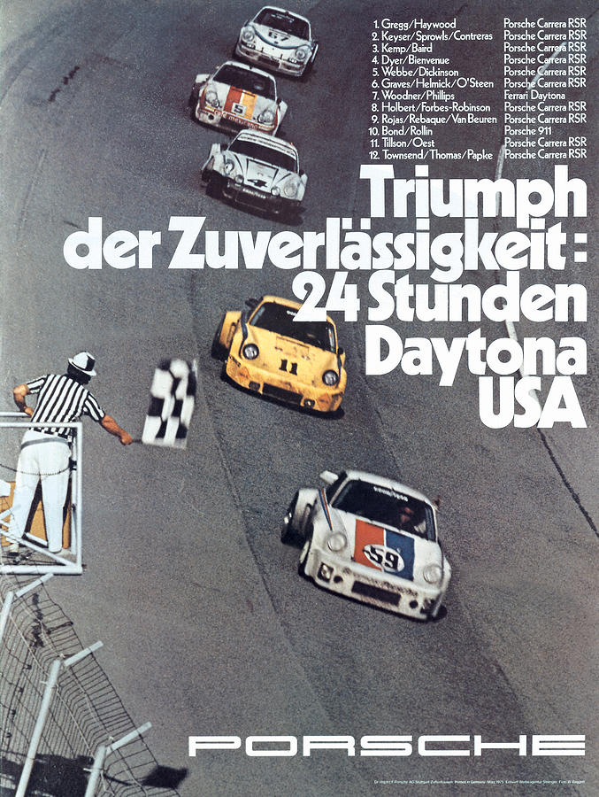 Vintage Digital Art - Porsche 24 Hours of Daytona by Georgia Clare