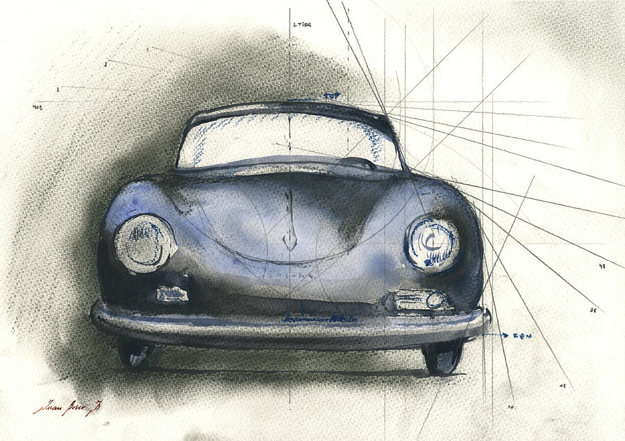 Porsche 356  Painting by Juan Bosco