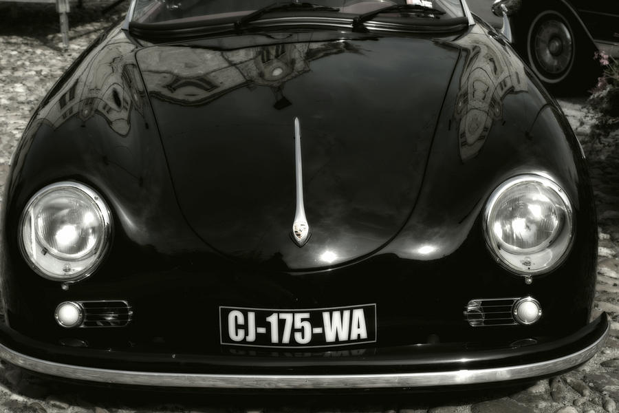 Porsche 356 Speedster in black and white Photograph by Georgia Clare
