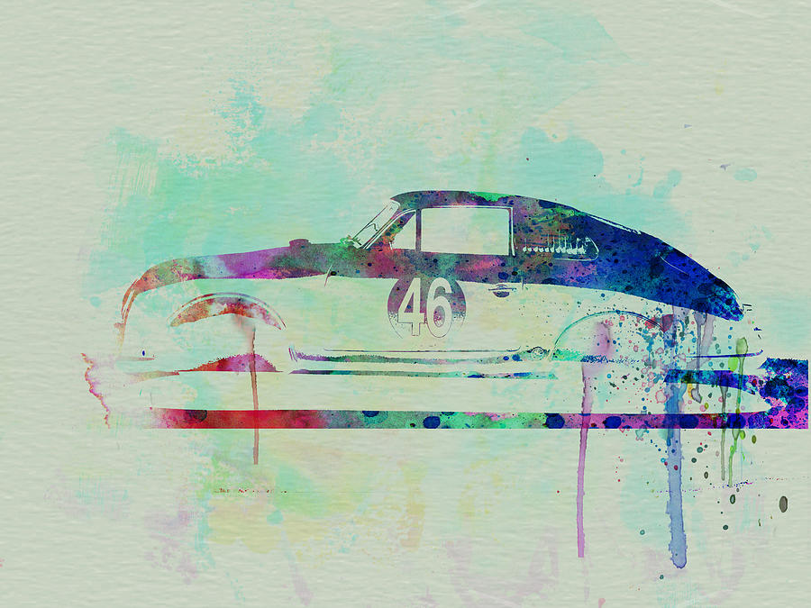 Car Painting - Porsche 356 Watercolor by Naxart Studio