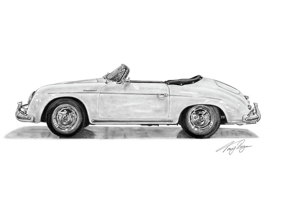 Porsche 356A Speedster Drawing by Tony Regan Porsche 356A Speedster Drawing by Tony Regan