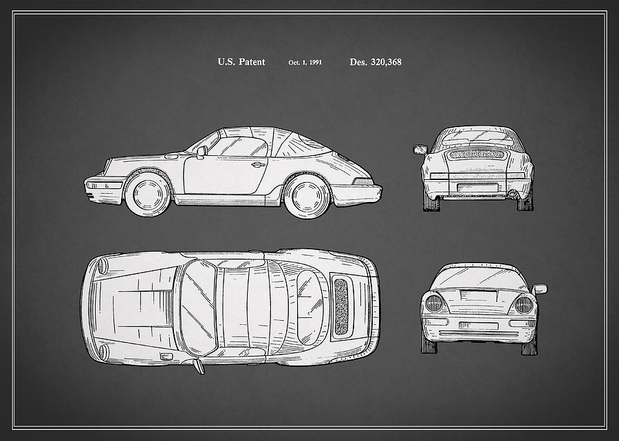 Car Photograph - Porsche 911 Cabriolet Patent by Mark Rogan