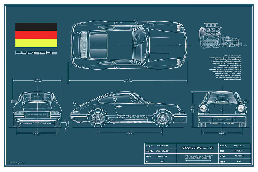 Porsche 911 blueprint