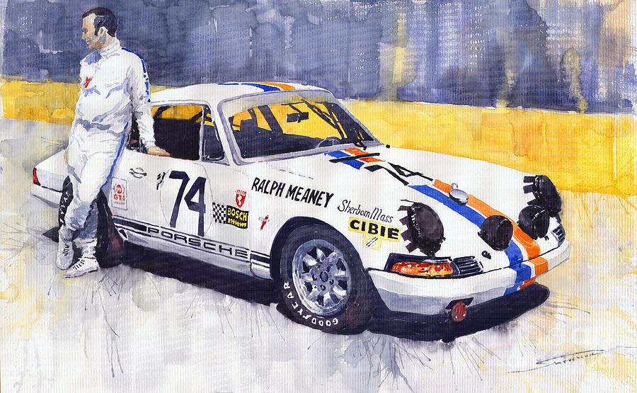 Transportation Painting - Porsche 911 Sebring 1970 Ralf Meaney by Yuriy Shevchuk