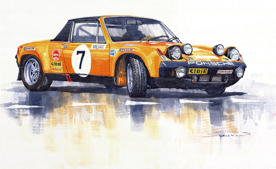 Vintage Painting - 1971 Porsche 914-6 GT Rally by Yuriy Shevchuk