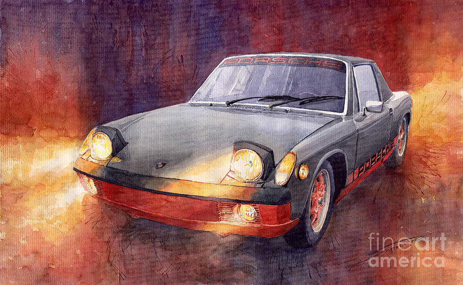 Vintage Painting - 1970 Porsche 914 by Yuriy Shevchuk
