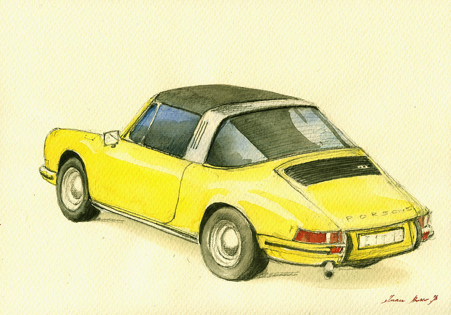 Porsche Painting - Porsche 993 by Juan  Bosco