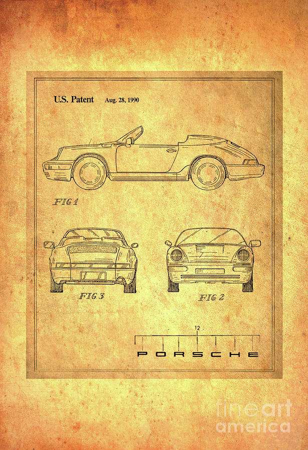 Porsche Blueprint Digital Art by Steven Parker