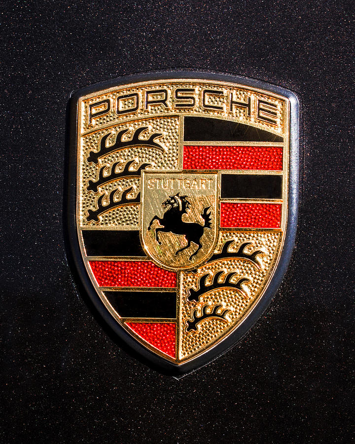 Porsche Logo Photograph - Porsche Emblem -211C by Jill Reger