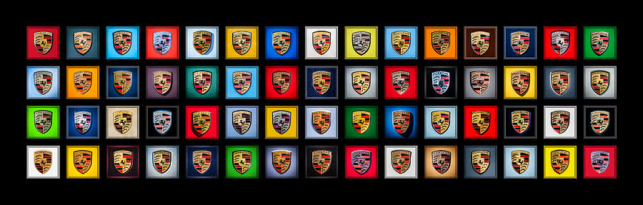 Porsche Emblems -001 Photograph by Jill Reger