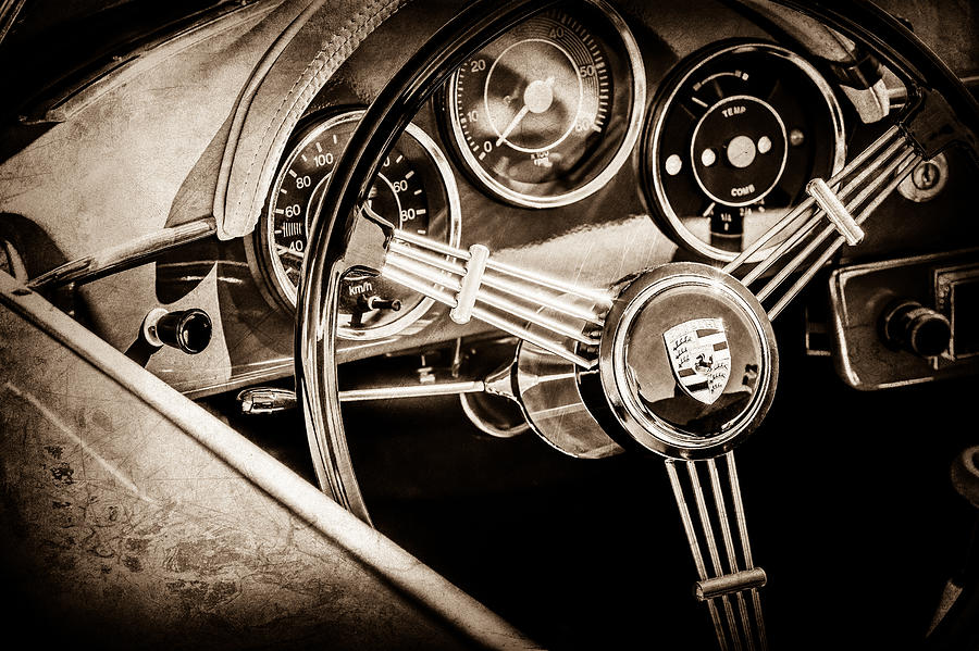 Porsche Steering Wheel Emblem -2043s Photograph by Jill Reger