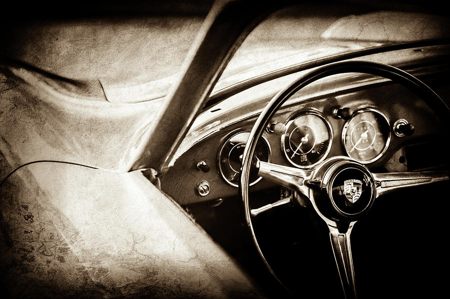 Porsche Super 90 Steering Wheel Emblem -0422s Photograph by Jill Reger