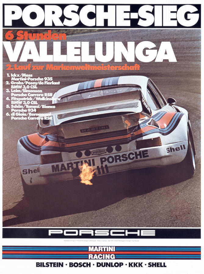 Porsche Vallelunga vintage Racing poster Digital Art by Georgia Clare