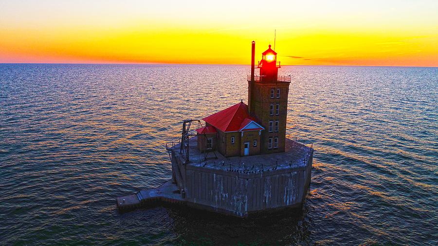 Port Austin reef Lighthouse Photograph by Coulter Stuart