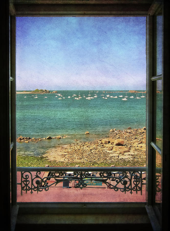 Port Blanc Brittany - View from Grand Hotel Photograph by Menega Sabidussi