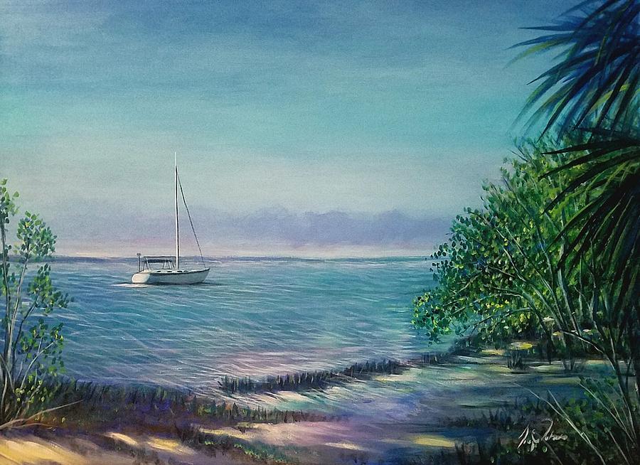 Port Charlotte fl. Harbor Painting by Larry Palmer
