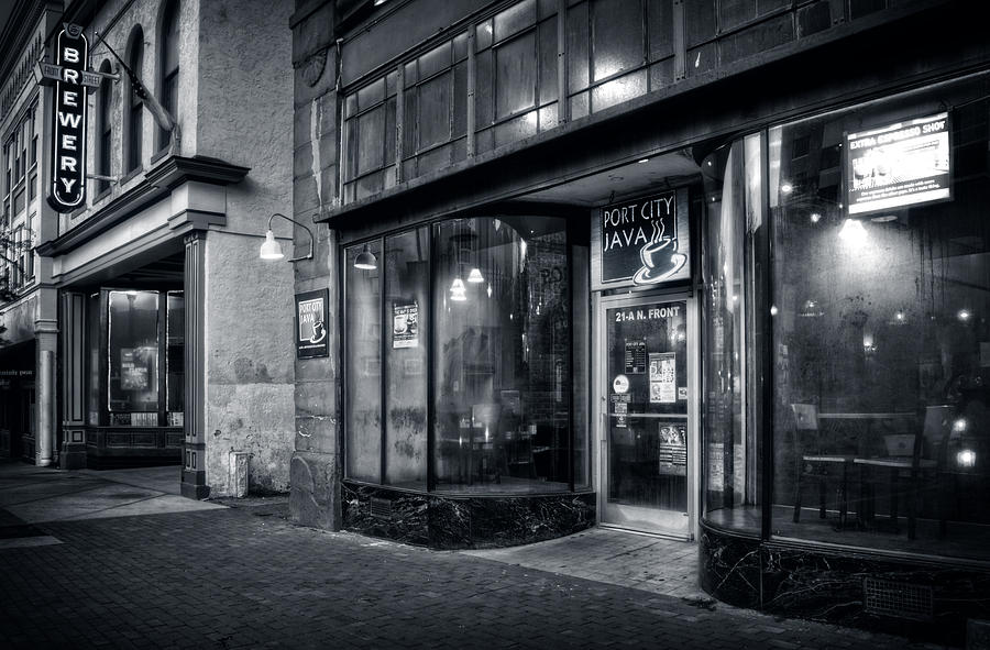 Port City Java in Black and White Photograph by Greg and Chrystal Mimbs