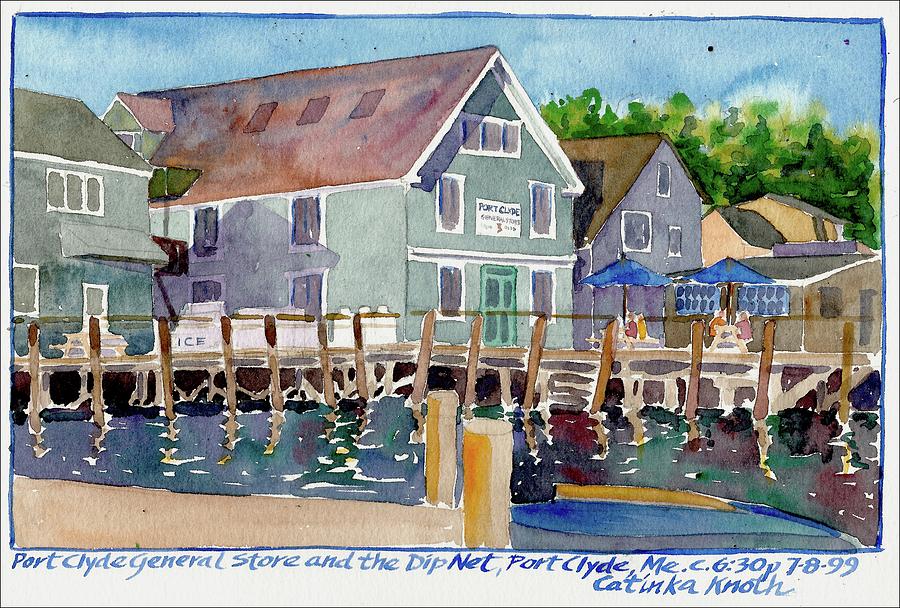 Wharf Painting - Port Clyde General Store Maine by Catinka Knoth