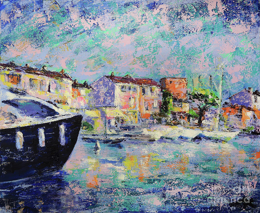 Port Grimaud  Painting by Denys Kuvaiev