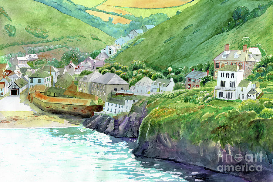 Port Isaac, Port Wenn, Cornwall, Doc Martin, Cornwall painting, Harbor painting Painting by LeAnne Sowa