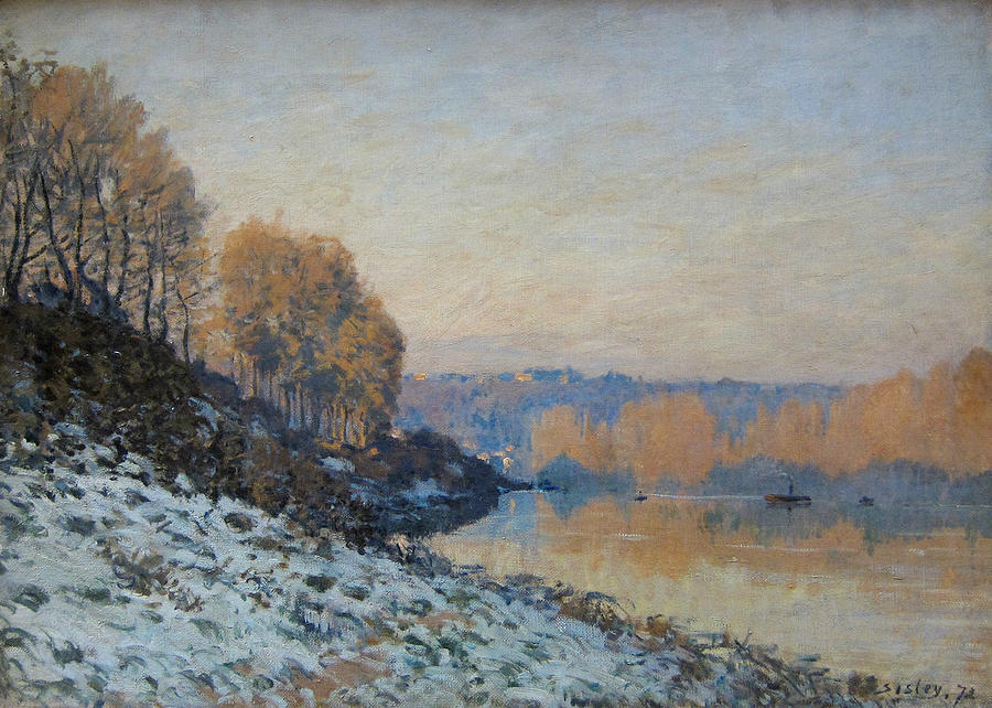 Port Marly, Hoarfrost  Painting by Alfred Sisley