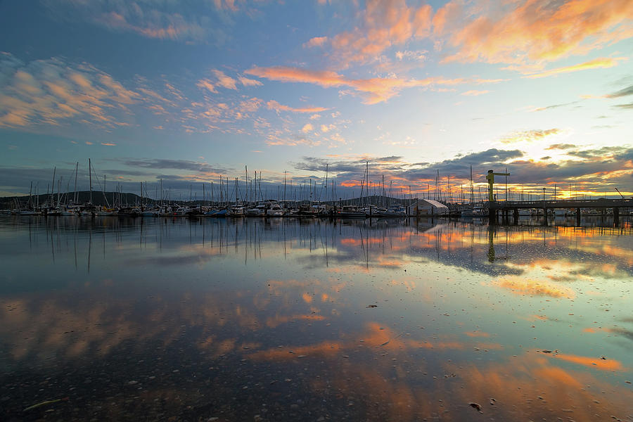 Port of Anacortes Marina at Sunset Photograph by David Gn