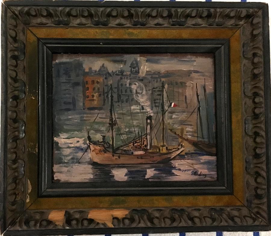 Port of Marseille Painting by Moise Kisling