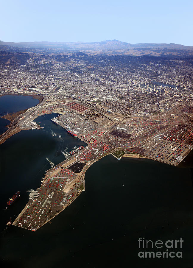 Port of Oakland from Above, Downtown, Lake Merritt Photograph by Wernher Krutein