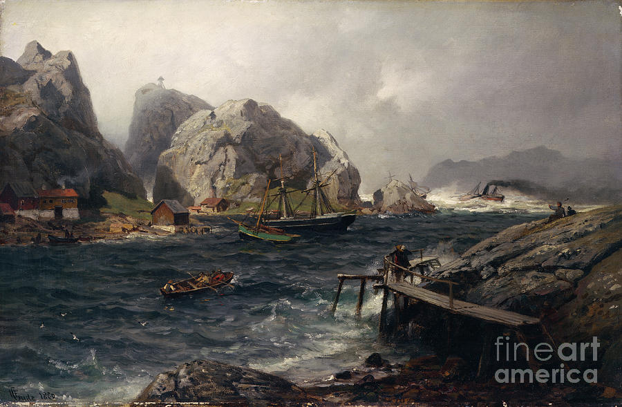 Port of refuge Painting by O Vaering