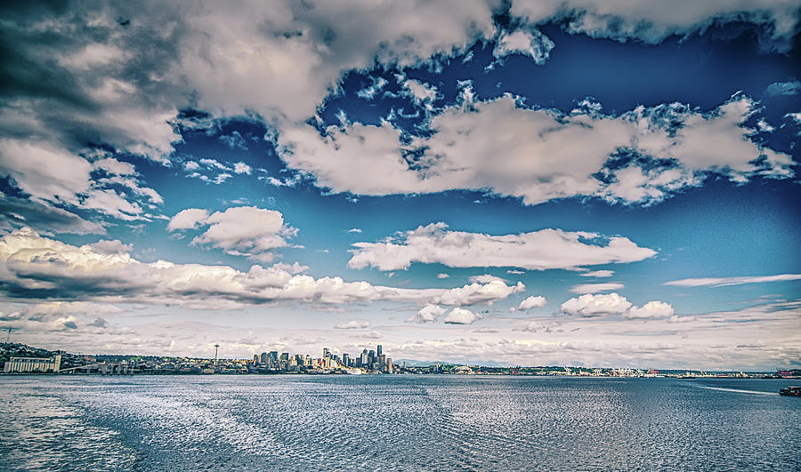 Port Of Seattle And Piers And Surroundings On Sunny Day Photograph by Alex Grichenko