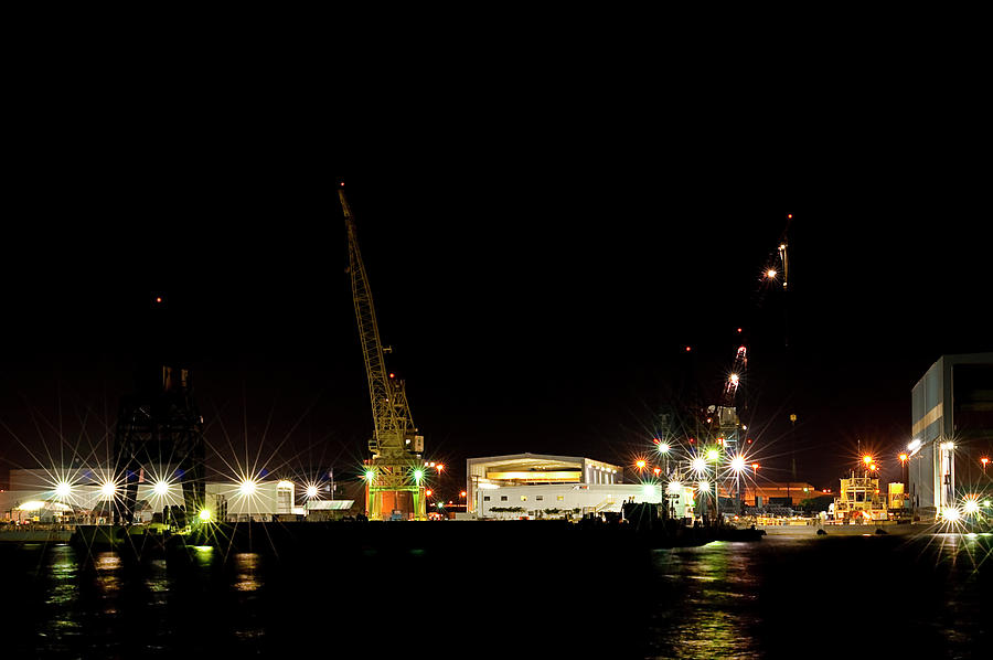 Port of Tampa at Night Photograph by Carolyn Marshall