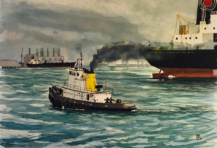 Port of Tampa at Work Painting by Mike King
