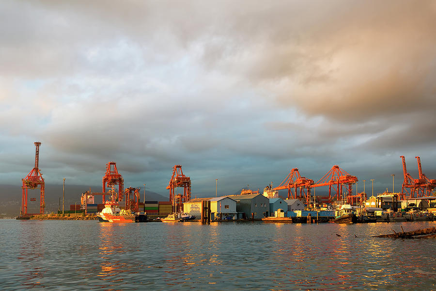 Port Of Vancouver Bc At Sunset Photograph