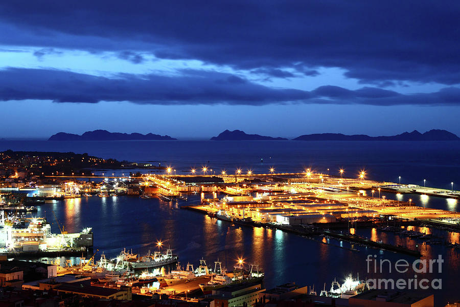 Port of Vigo at Twilight Galicia Spain Photograph by James Brunker