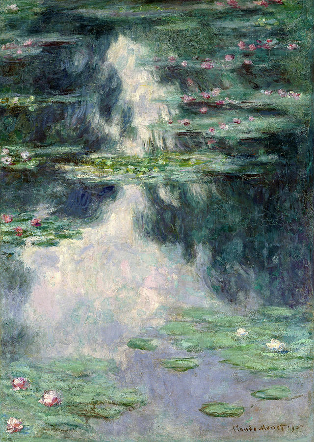 Claude Monet Painting - Port-Pond with Water Lilies-1907 by Claude Monet