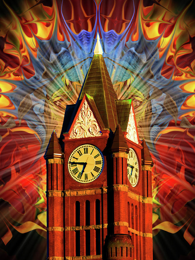 Port Townsend Clock Tower #3 Digital Art by Glen Faxon