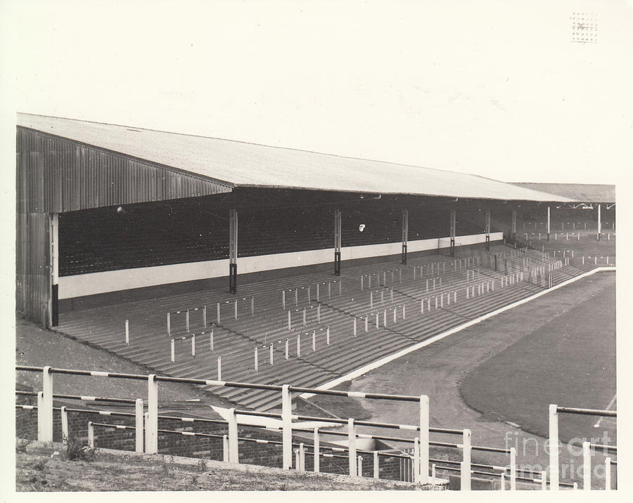 Port Vale - Vale Park - Railway Stand 1 - BW - September 1968 Photograph by Legendary Football Grounds