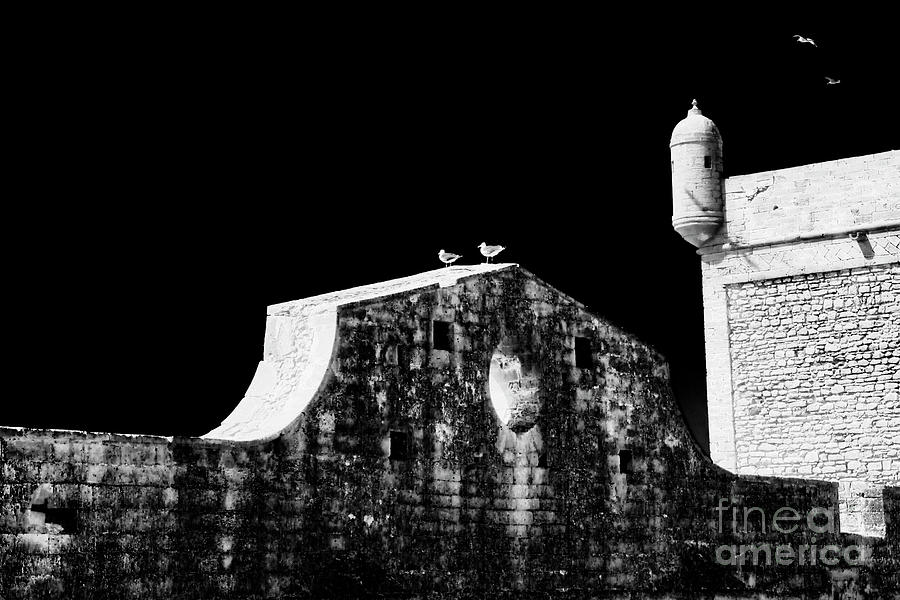 Port Walls Essaouira BW Photograph by Chuck Kuhn