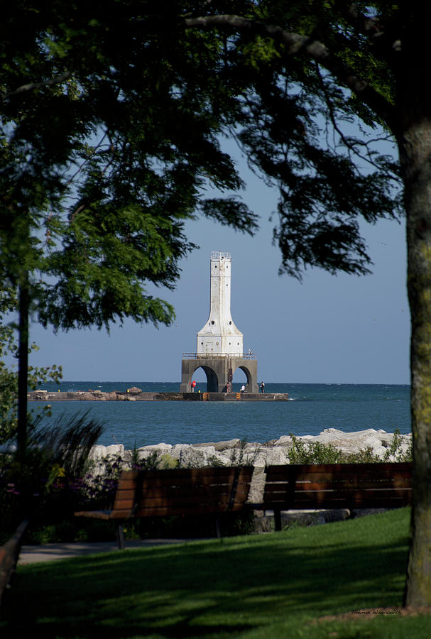 Port Washington Breakwater Lighthouse Wisconsin Vertical 01 Photograph by Thomas Woolworth