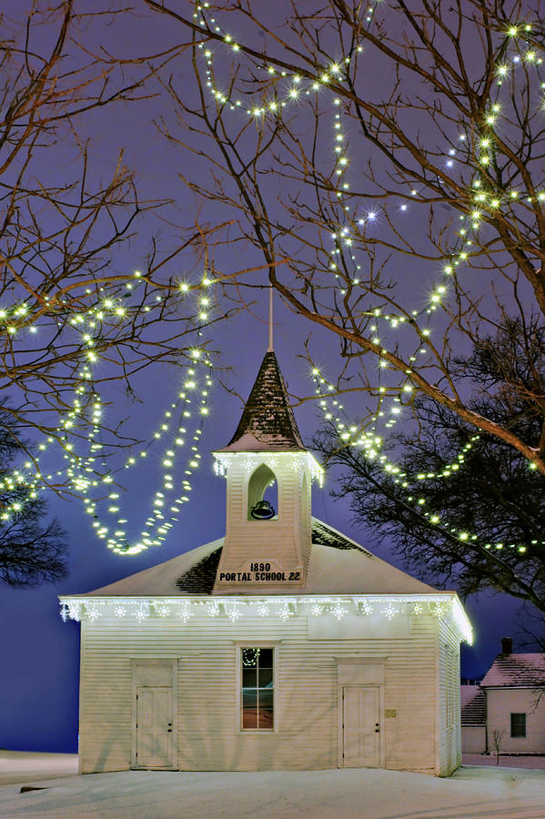 Portal School #2 - Schoolhouse at Christmas Photograph by Nikolyn McDonald